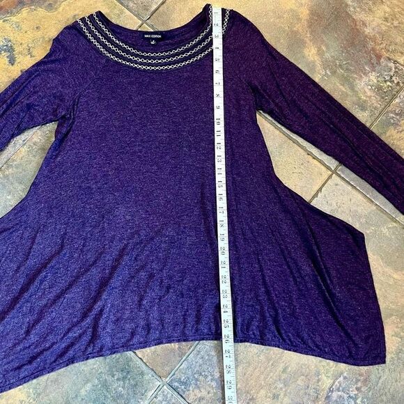 Max Edition Purple Shark Bite Long Sleeve Embellished Neck Small - Picture 5 of 9